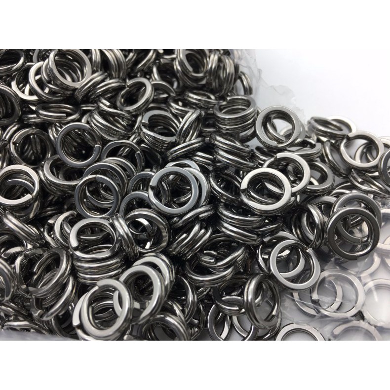 50 Khuyên tròn nối mồi câu cá bằng thép không gỉ 304 chất lượng cao