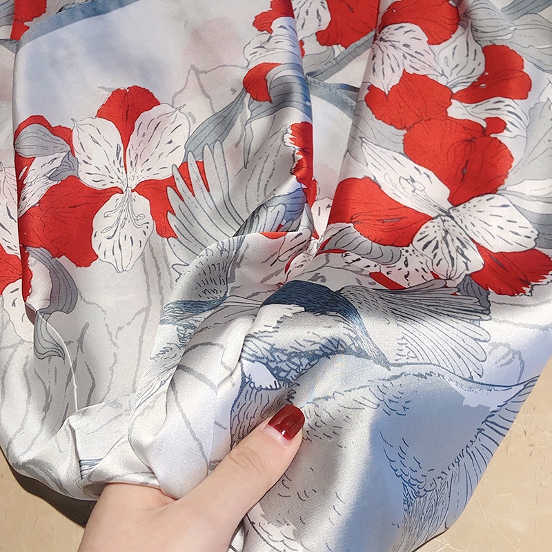 Khăn Choàng Lụa Satin Hình Vuông 90cm(35.4inch) Thoáng Khí WJ1006-05