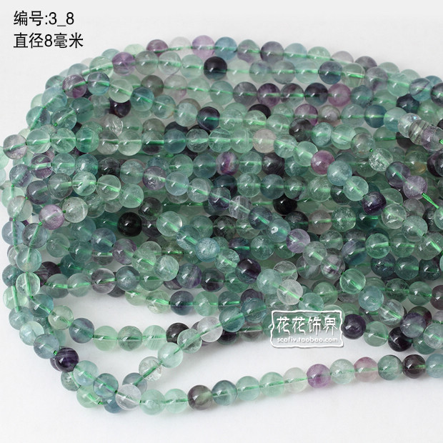 Chuỗi Hạt Đá Fluorite Màu Sắc Tự Nhiên Làm Đồ Trang Sức