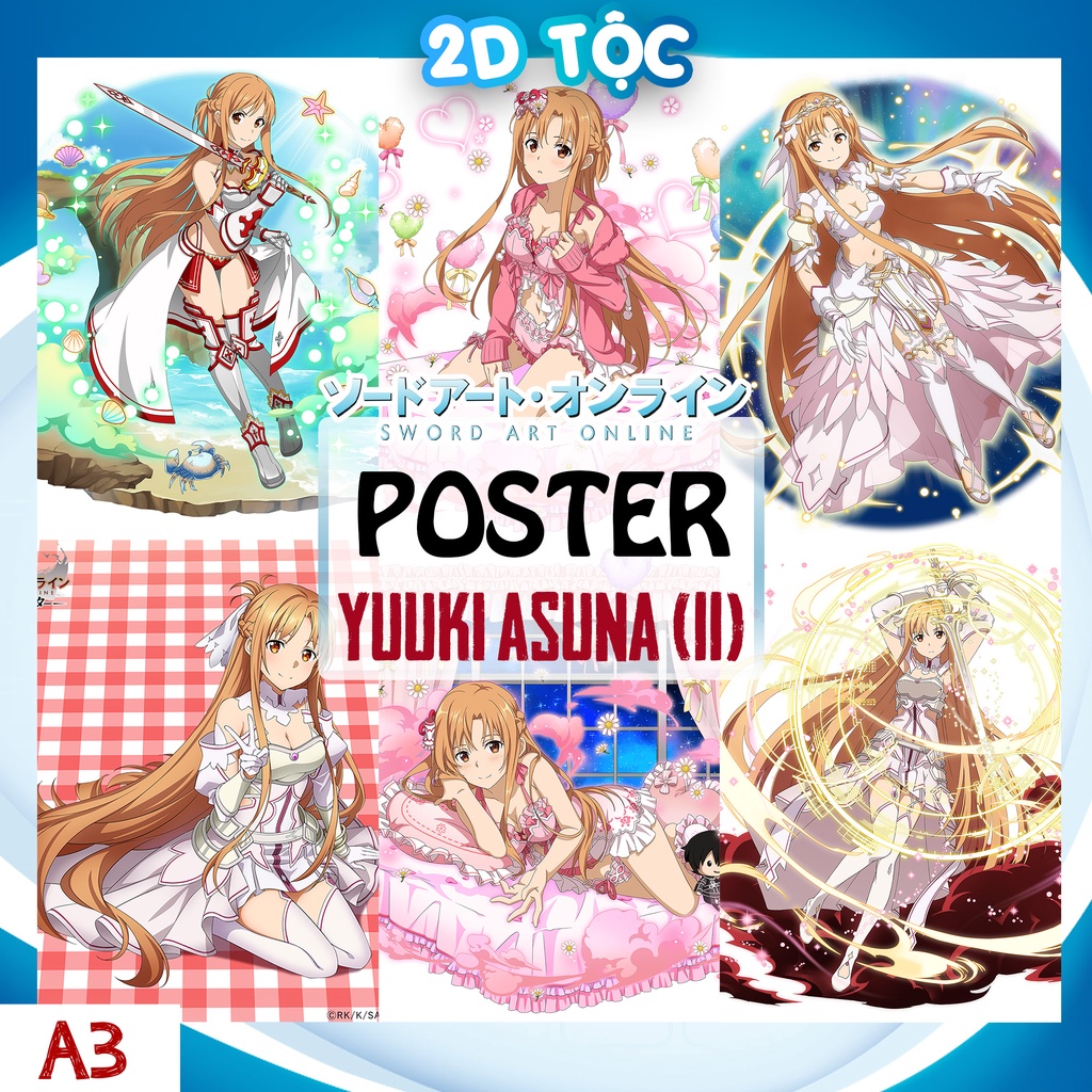 Tranh poster A3 giấy chất lượng cao Yuuki Asuna (11) Anime Manga Light Novel Sword Art Online  - 2D Tộc Shop