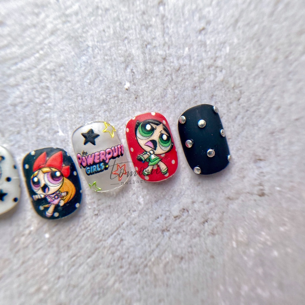 Nhãn Dán Trang Trí Móng Tay Họa Tiết Hoạt Hình 5d Kiểu Nhật Bản 1921