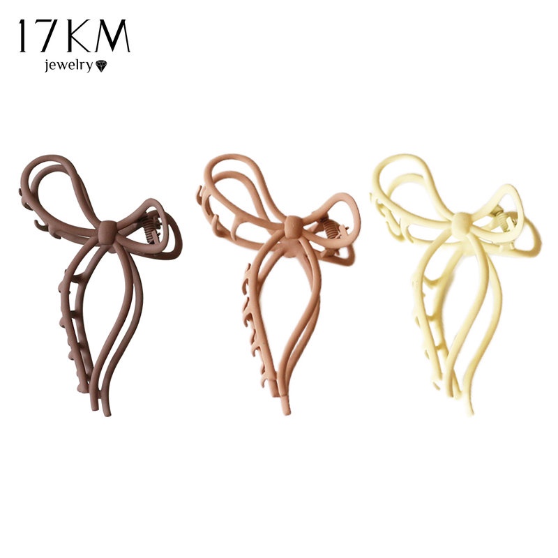 Kẹp tóc càng cua 17KM thiết kế nơ rỗng thời trang thanh lịch dành cho nữ