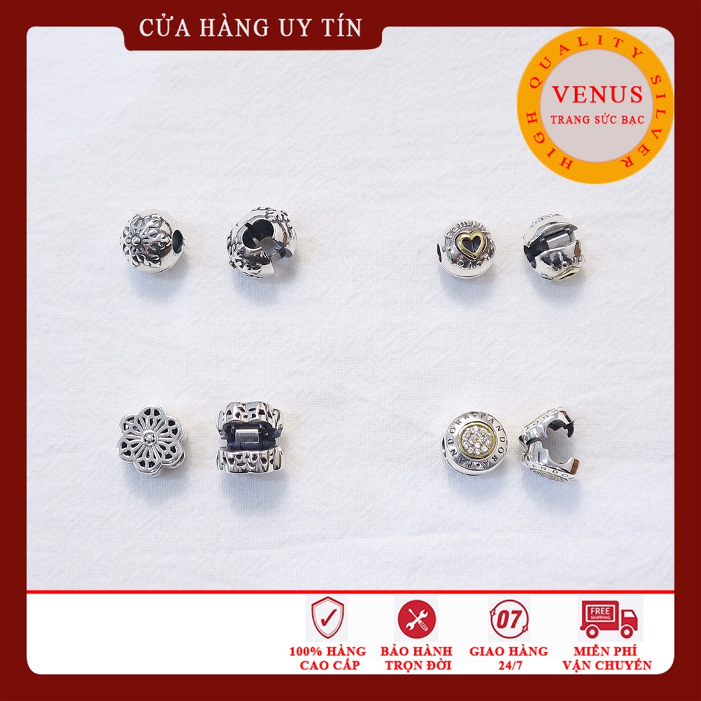 [Charm bạc 925 cao cấp] Charm clip bấm trái tim- Mã sản phẩm VENUSC4