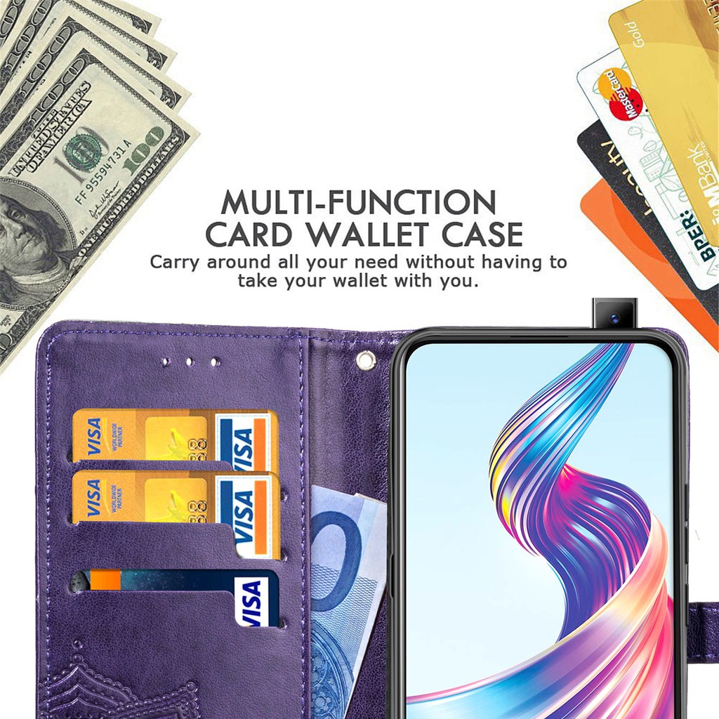 Bao da điện thoại có ngăn thẻ & giá đỡ cho OPPO F15/A91 A92/a72/A52 Find X2 2 z NEO/RENO 3 pro A31/A8 | BigBuy360 - bigbuy360.vn