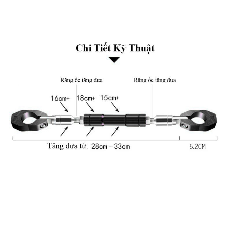 Thanh Giằng Ghi Đông [ Nhỏ ] Tăng Chỉnh Dài Ngắn CNC