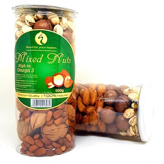 Hộp Mixed Nuts 6 in 1 ( 500gr) (Óc chó, hạnh nhân, Thông Mỹ, macca, Hồ Đào, hạt dẻ cười.)