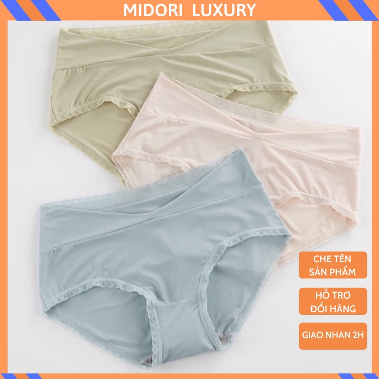 Quần lót bầu và sau sinh cạp chéo chất SU ĐÚC thông hơi kháng khuẩn đồ lót chip bà bầu bigsize 9090