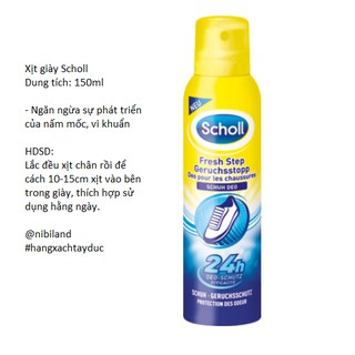 Xịt chân và giày Scholl 24h