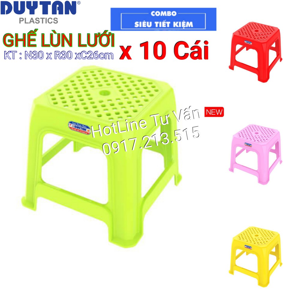 Combo 10 Ghế nhựa lùn lưới duy tân