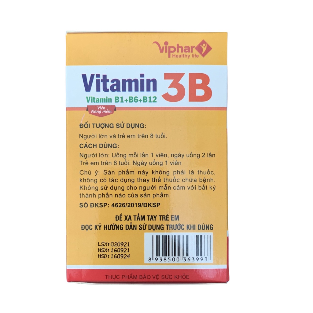 Viên uống Vitamin 3B B1-B6-B12 VIPHAR