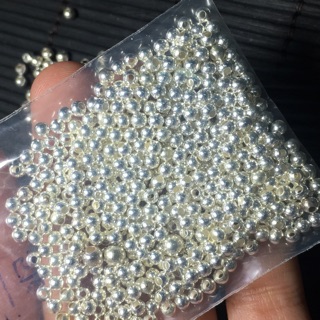 Combo 2 hạt Bi bạc mix vòng đá 3mm