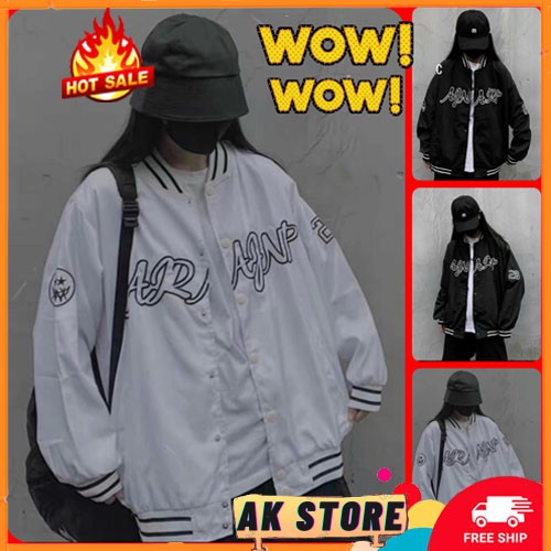 [Kèm Quà] ÁO KHOÁC DÙ Bomber Nút (Bo Viền) - AK.STORE