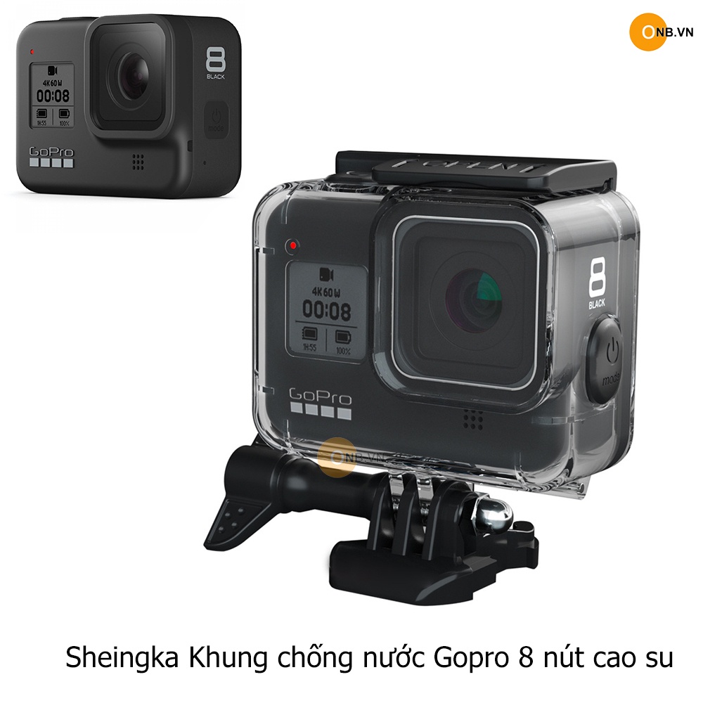 Khung chống nước Gopro 8 nút bấm cao su