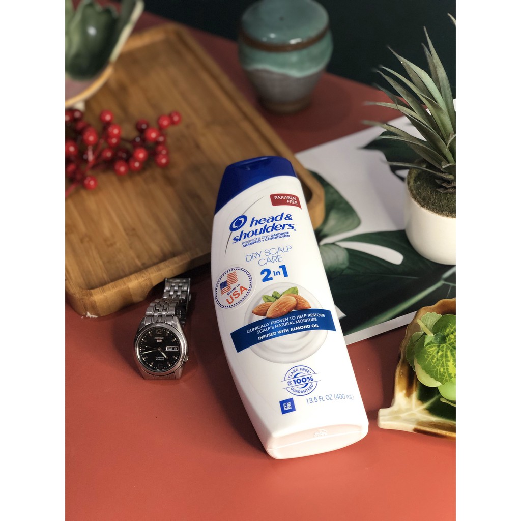 [USA-Chuẩn Mỹ] Dầu gội xả 2in1[Head & Shoulders Dry Care sạch gàu - NK chính hãng