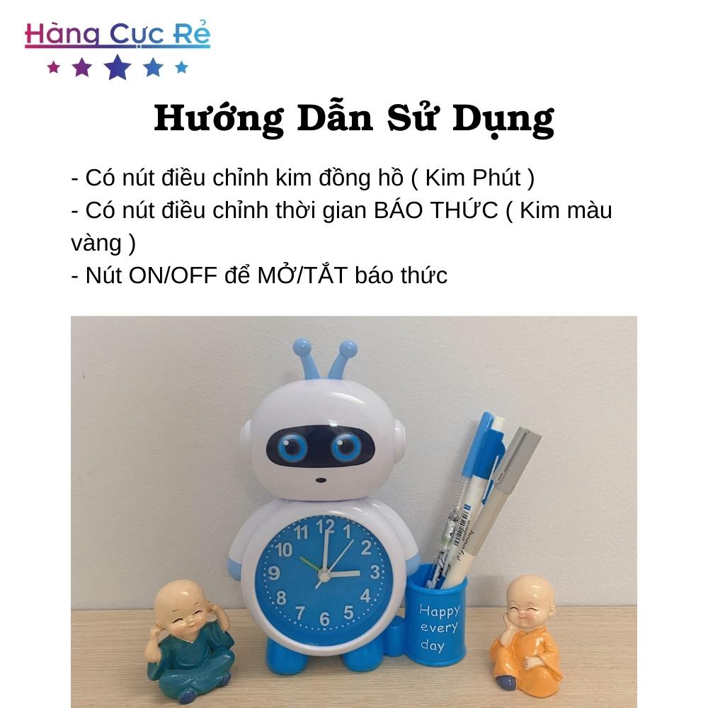 Đồng hồ báo thức để bàn RoBot mini đẹp cute, có hộp đựng viết HCR168 - Shop Hàng Cực Rẻ