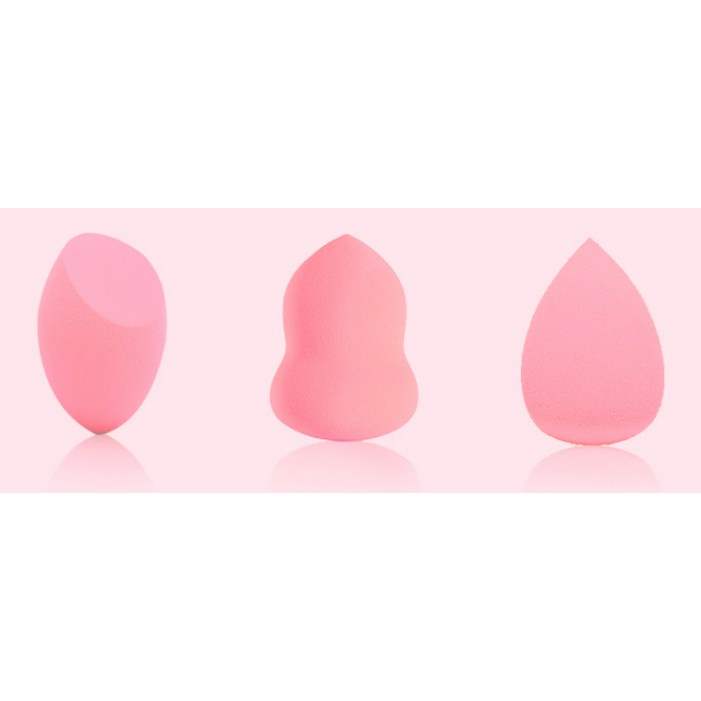 Túi 3 bông mút trang điểm đủ hình dạng mút tán kem mềm mịn không chứa Latex PK927