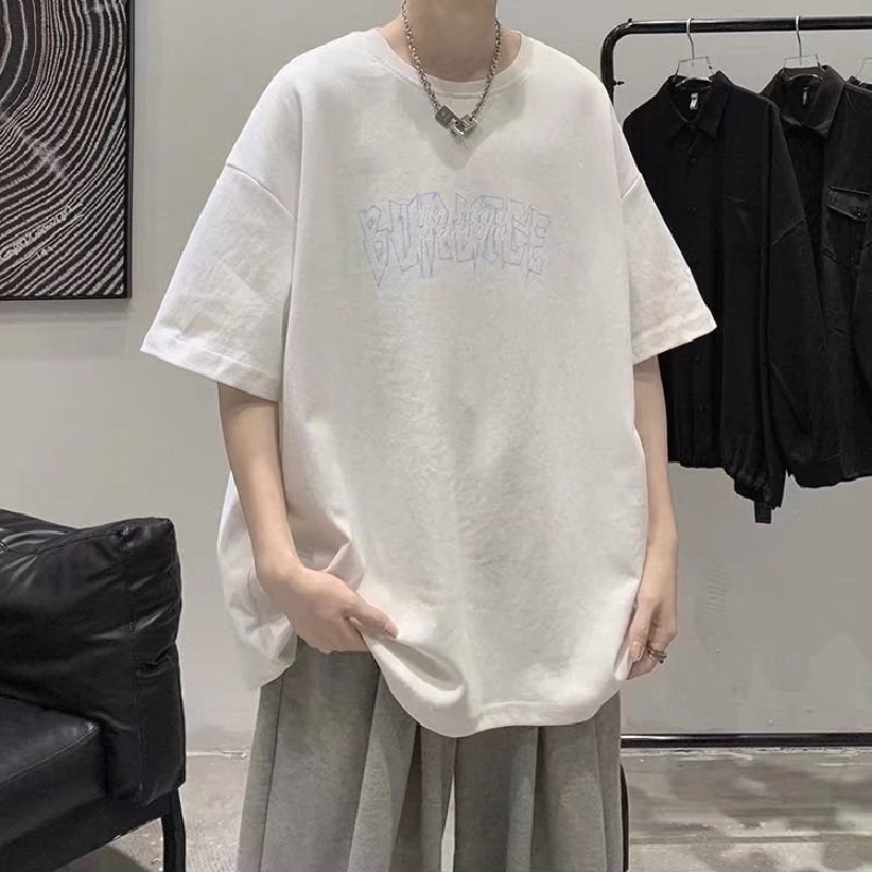 Áo Thun Tay Ngắn Dáng Rộng In Chữ Phong Cách Hip Hop Hàn Quốc Thời Trang Mùa Hè Cho Nam Và Nữ size M-5XL