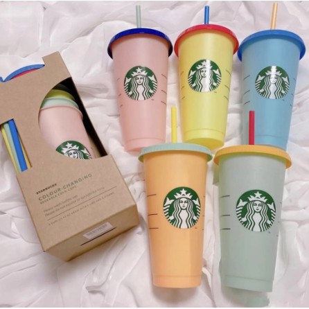 *COD* STARBUCKS Ly Nước Starbuck Trong Suốt Đổi Màu 24oz TTS