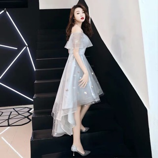 Váy prom bạc đuôi tôm