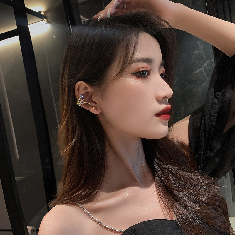 Khuyên Kẹp Vành Tai Hình Rắn Mạ Bạc Đính Đá Xinh Xắn