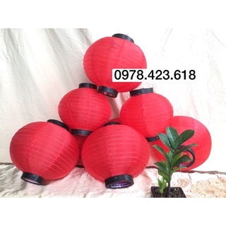 Đèn lồng vải đỏ - Đèn lồng Nhật Bản (miệng đen)