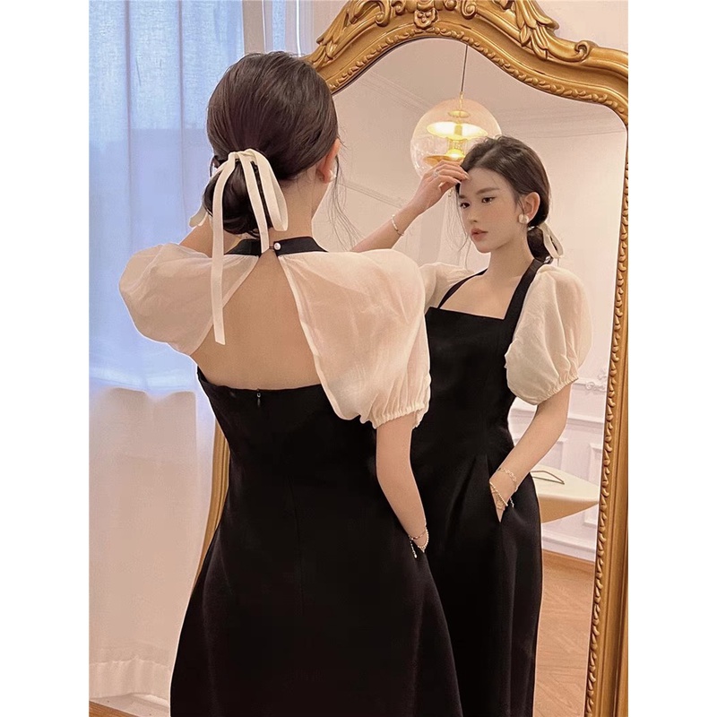 Đầm Xòe Phối Tay Siêu Sang - YUME Y0582