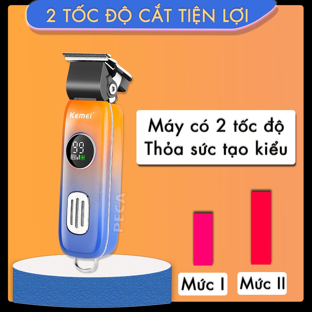 Tông đơ cắt tóc không dây Kemei KM-1837 màn hình LCD thông minh có thể cắt tóc - chấn viền -cạo râu...