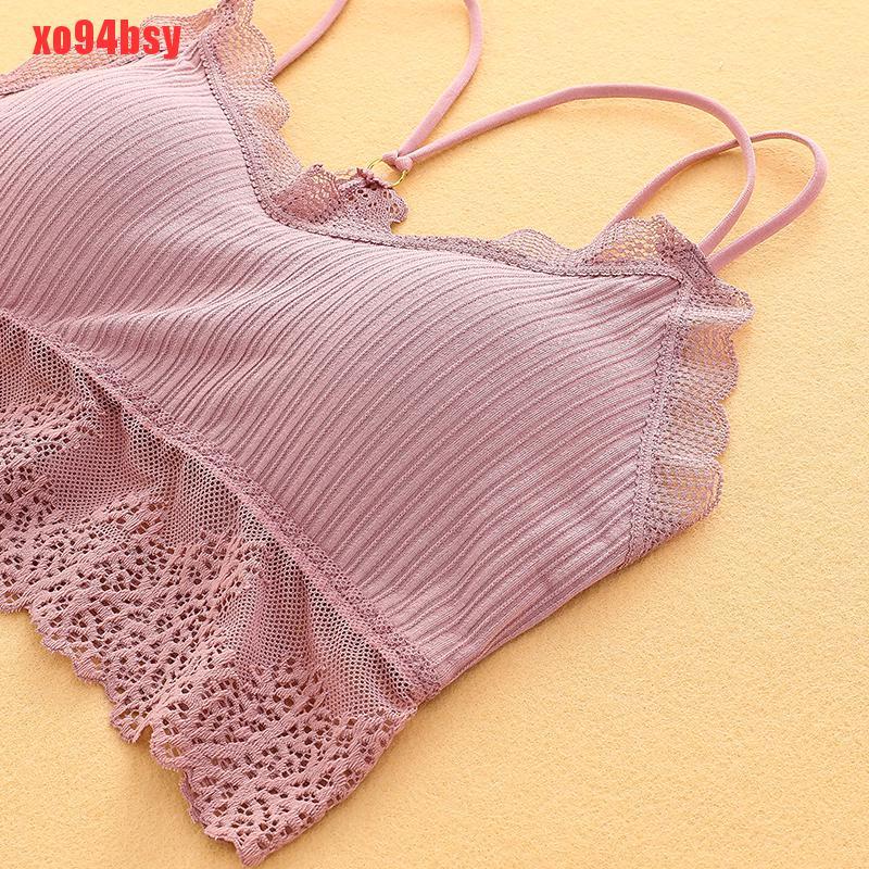 [xo94bsy]Women Push Up Wireless Lace Bra Top Women Bralette Underwear Lingerie Crop Top