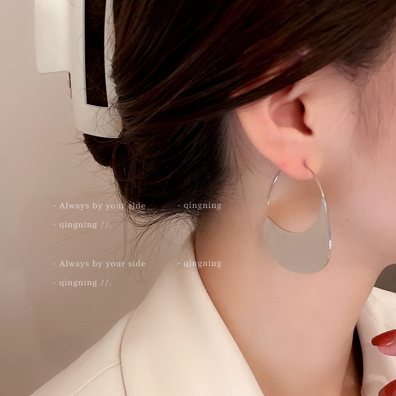 DREJEW Khuyên tai dạng móc hình nón mặt trời bằng thép titanium phong cách Hàn Quốc cá tính đơn giản dành cho nữ