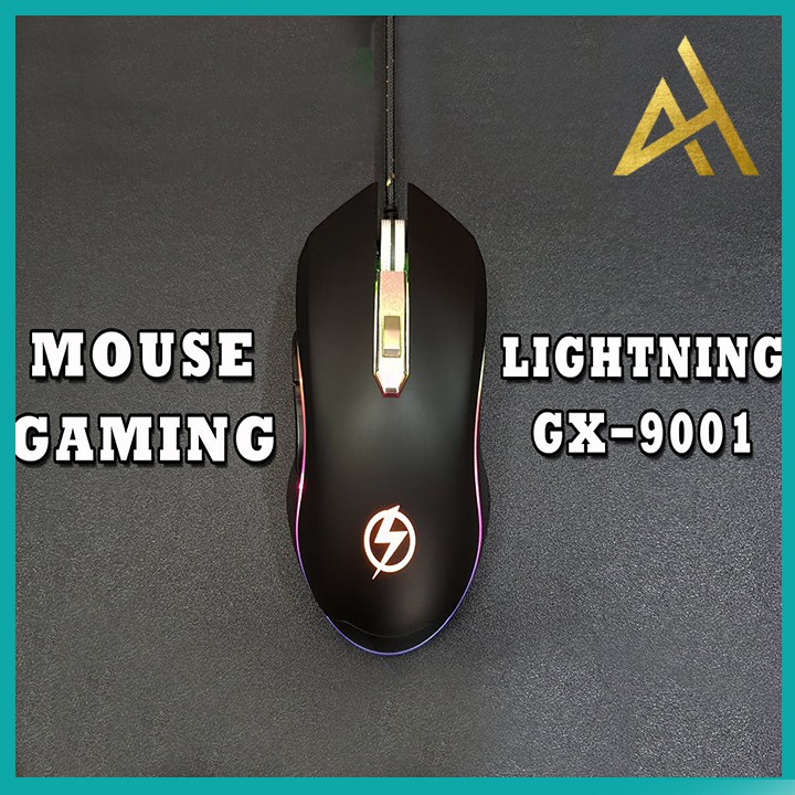 Chuột Máy Vi Tính Laptop Mouse Chơi Game LIGHTNING GX9001 Đèn LED 7 Màu RGB - Chuột Gaming Có Dây Chuyên Game