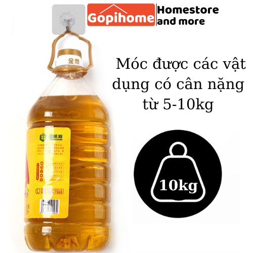 Móc treo cường lực dán tường đa năng Gopihome. Chịu lực từ 5-10kg, phù hợp với mọi không gian. Mã GOPI_MOCDAN_02