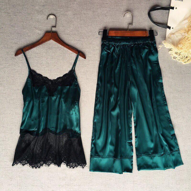 Bộ đồ ngủ lửng pha ren cao cấp