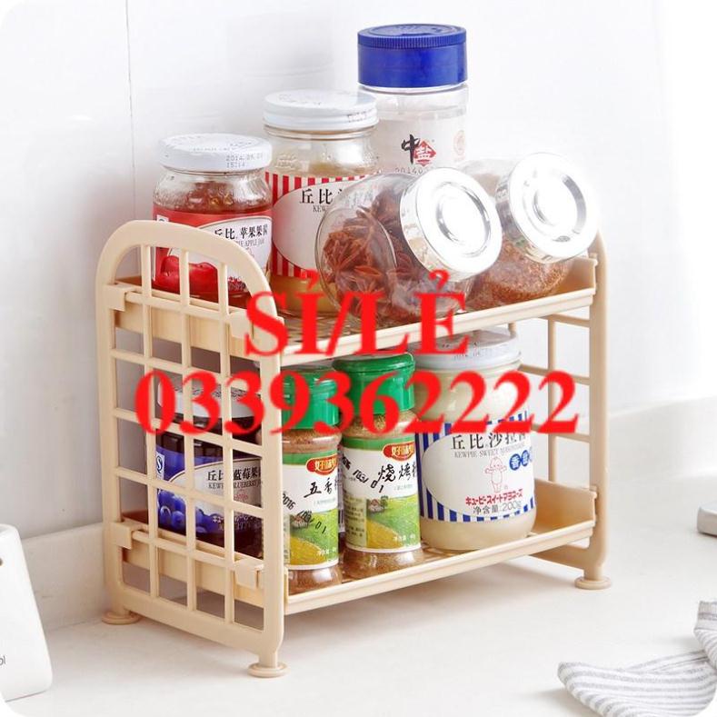[ COCOLOVE ] Kệ nhựa mini 2 tầng - Giá để đồ 2 tầng mini lắp ghép (GM02)  HAIANHSHOP