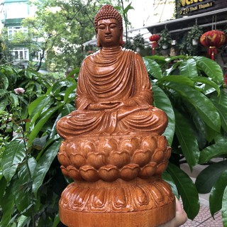 Tượng Phật Thích Ca Mâu Ni Gỗ Hương Cao 30 Cm