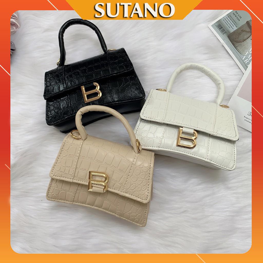 [Mã FAMAYWA2 giảm 10K đơn 50K] Túi xách đeo chéo nữ da rắn khóa chữ B sang chảnh T252 | BigBuy360 - bigbuy360.vn