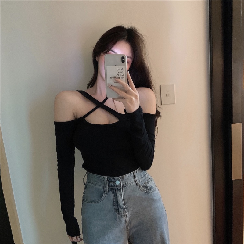 Áo Thun Nữ Tay Dài Hở Vai Thời Trang Quyến Rũ