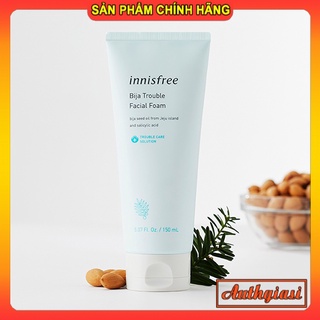 Sữa rửa mặt Innisfree Bija Anti Trouble Facial Foam SRM hỗ trợ giảm mụn 150ml [Mẫu Mới 2019]