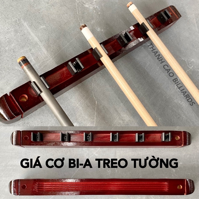 Giá Cơ Bida Treo Tường Bằng Gỗ Phù Hợp Câu Lạc Bộ Bi-a, Gia Đình