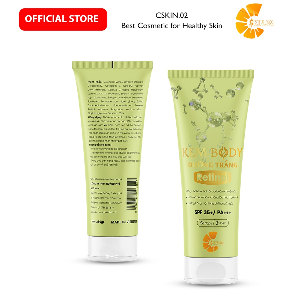 C SKIN.02 - Combo 9 Kem Dưỡng Trắng Da Body Retinol