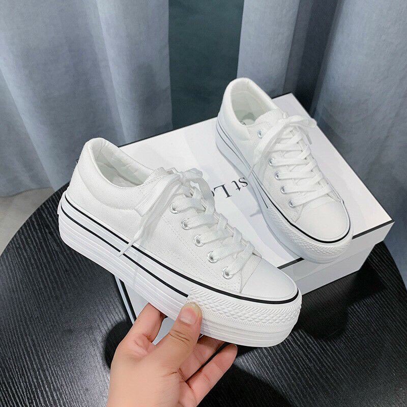 Giày thể thao nữ đế độn gót kẻ Caro , giày sneaker cổ thấp loại 1 | BigBuy360 - bigbuy360.vn