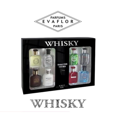 Bộ sưu tập nước hoa mini dành cho nam Evaflor Whisky chính hãng Pháp hương thơm quyến rũ phái đẹp 8 x 7.5ml