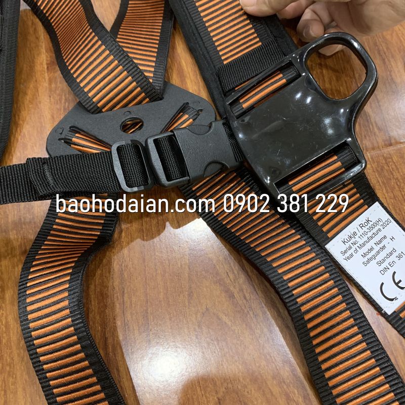 Dây an toàn bán thân Hàn Quốc kiểu Kujie 2 móc nhôm dây đàn hồi