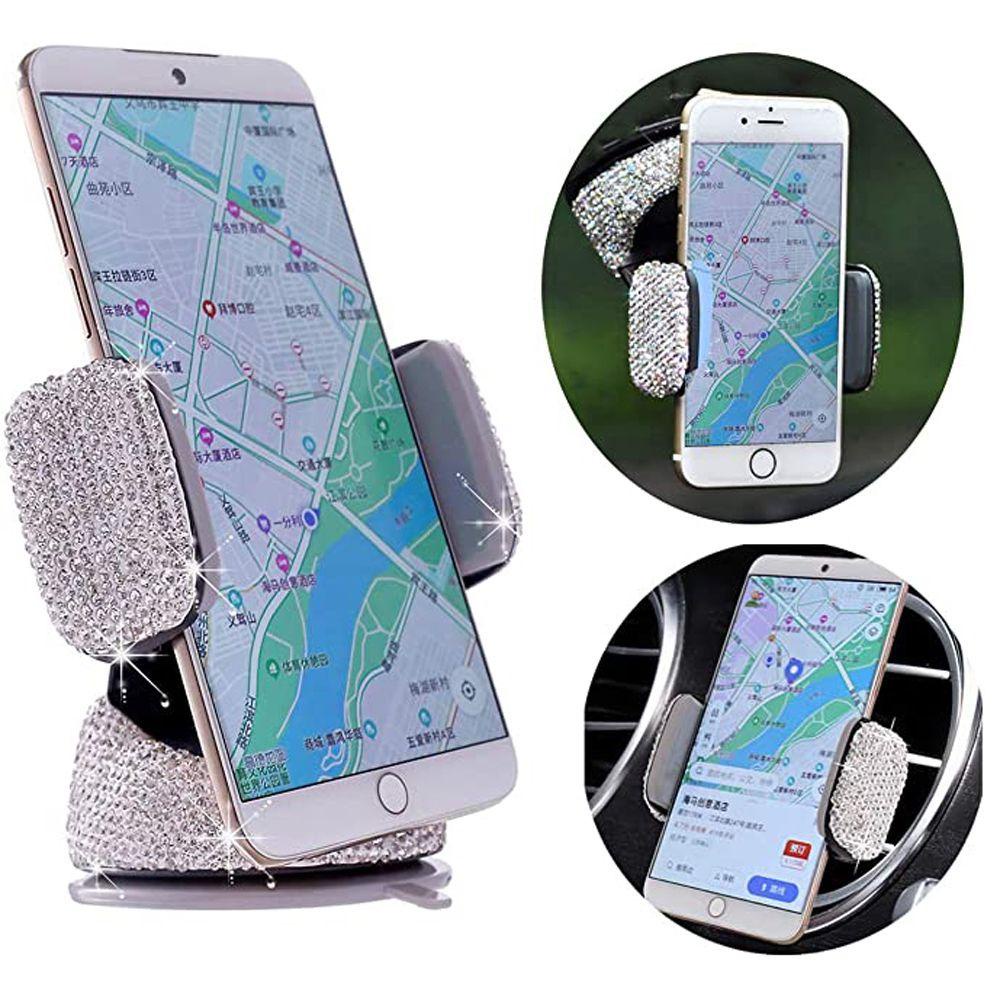 Giá Đỡ Điện Thoại Họa Tiết DARON Lấp Lánh Thông Dụng Cho Xe Hơi|Giá Đỡ Điện Thoại Di Động Kẹp Điều Hòa Xe Hơi