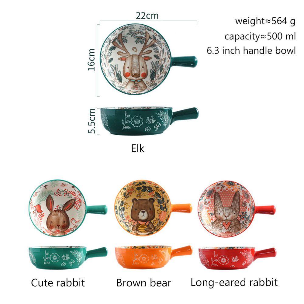 FOREVER Bát Gốm Lớn Hình Động Vật Rừng Cây Trang Trí Nhà Cửa