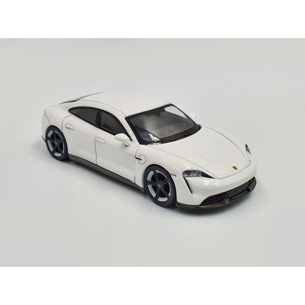 Xe Mô Hình Porsche Taycan Turbo S White LHD 1:64 MiniGT (Trắng)