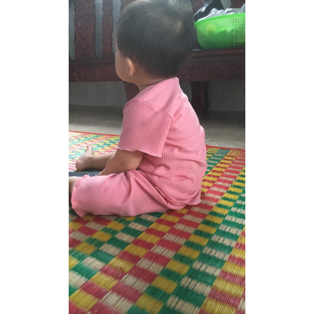 Bộ tăm lạnh cho bé gái, Bộ cộc trẻ em phong cách Hàn Quốc mùa hè mát 7 - 22kg