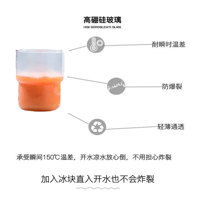 <24h Lô hàng> W&G Glass simple tomato breakfast transparent milk coffee cup portable household dog printed water cup glass cup glass