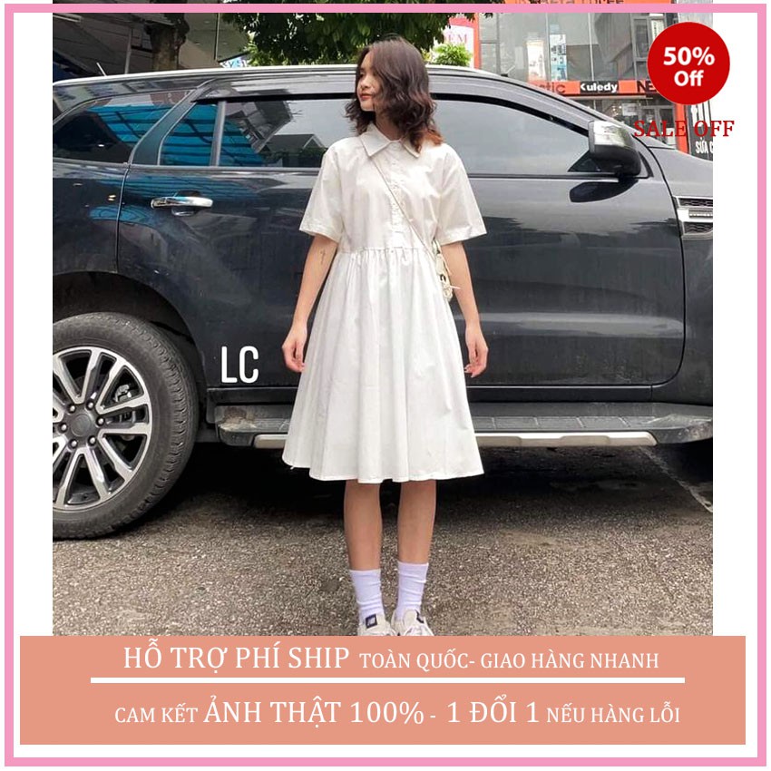 (QUÀ TẶNG LÀ DÂY BUỘC TÓC NHA) Đầm Babydoll cổ đức ,váy nữ đẹp cổ sơmi ,Váy Nữ Tay Bồng Dáng Suông 1 Màu ulzzang, MAGIDO | BigBuy360 - bigbuy360.vn