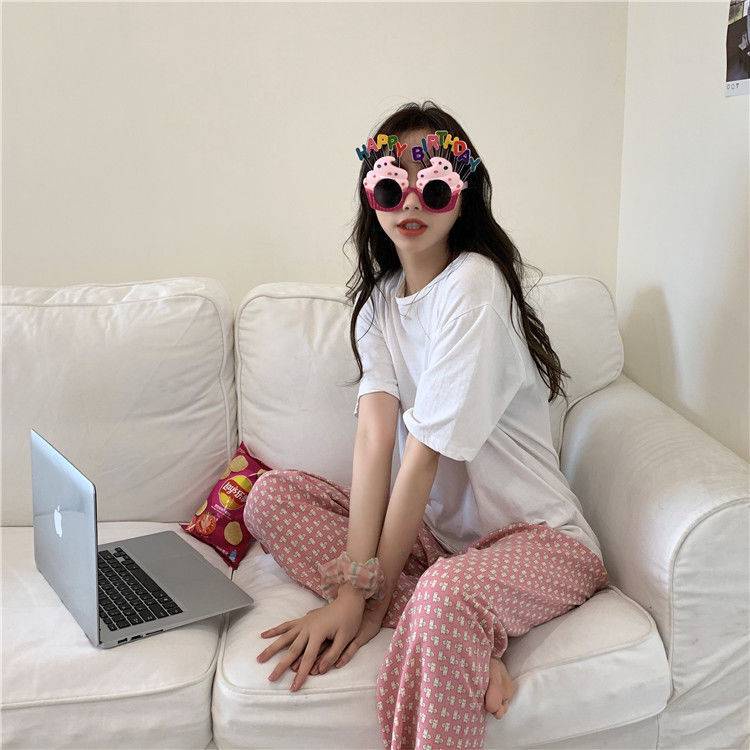 Ms.C💘 Quần dài mặc ở nhà in hình họa tiết hoạt hình thời trang mùa hè | BigBuy360 - bigbuy360.vn