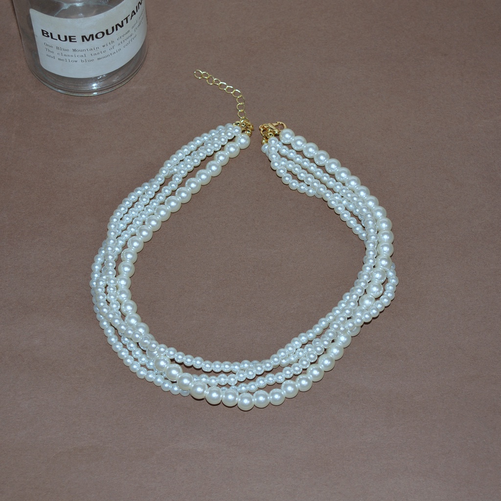 Vòng cổ Nhiều Lớp Đính Ngọc Trai Phong Cách Hàn Quốc Cho Nữ